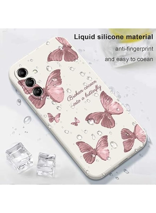 Fekra Red Butterfly Soft TPU Case For Samsung Galaxy A16 5G/4G Shockproof Silicone Cover (White, Samsung Galaxy A16  5G/4G) - Image 2